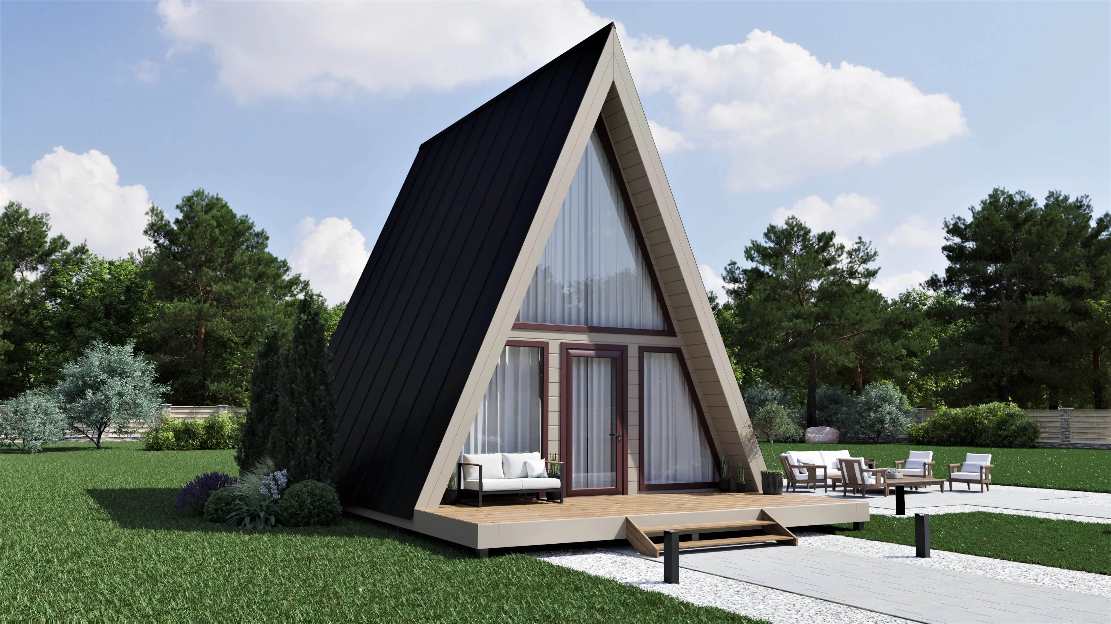 Дом A-Frame (шалаш) 65 кв м - проект и цена в Москве